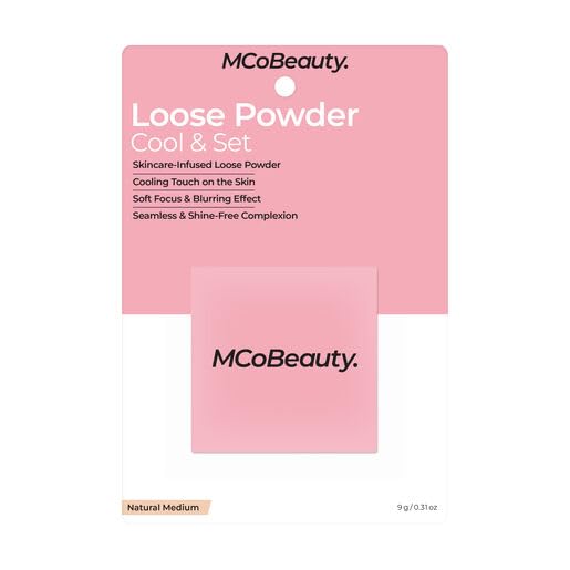 MCoBeauty Loose Powder Cool & Set - Natural Medium, Finely Milled Water-Based Setting Powder, Vegan, Cruelty Free Cosmetics-BrightBean Baby
