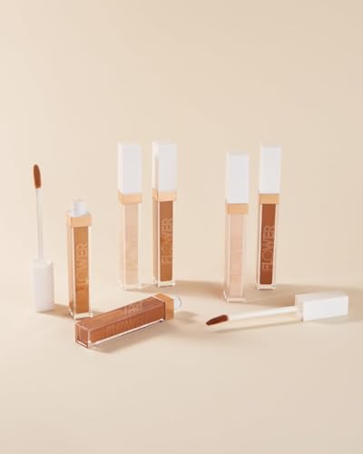 FLOWER BEAUTY By Drew Barrymore Light Illusion Full Coverage Concealer - Diffuse Dark Under Eye Circles + Blurs Blemishes - Weightless Formula + Crease Proof Makeup (Vanilla)-BrightBean Baby