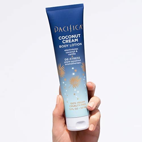 Pacifica Coconut Cream Body Lotion – Moisturizing Coconut & Vanilla Body Cream w/Aloe, Vitamin E & Chamomile for Soft Skin, Soothing Hydration for Dry Skin Lightweight Non-Greasy Vegan & Cruelty-Free-BrightBean Baby