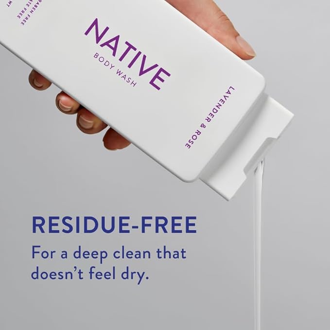 Native Body Wash Contains Naturally Derived Ingredients | For Women & Men, Sulfate, Paraben, & Dye Free Leaving Skin Soft and Hydrated | Lavender & Rose 18 oz - 2 Pk-BrightBean Baby