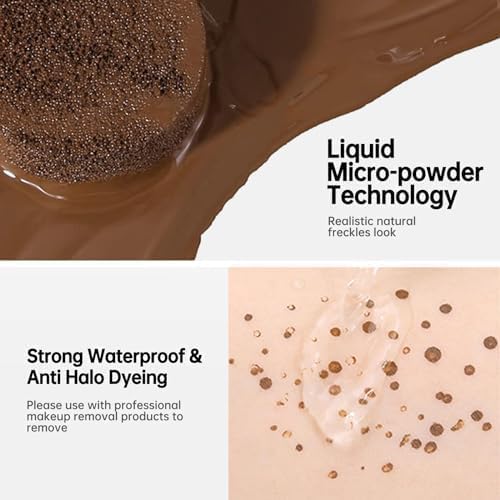 Freckle Stamp Natural Like Freckle Pen Makeup Fake Freckles Cushion Waterproof Long Lasting Quick Dry, Get Sun-kissed Stars Makeup in One Press, Dark Brown, 15 g-BrightBean Baby