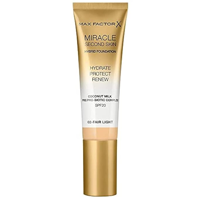 Max Factor Miracle Second Skin Hydrating Foundation, Fair-Light - 30 ml-BrightBean Baby