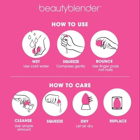 Beautyblender® | Nova Beauty Blender Makeup Sponge, Super-Soft Foam Easily Blends Foundations, Powders & Creams, Made in USA, Reusable, Washable, Streak Free Application, Vegan, Cruelty Free-BrightBean Baby
