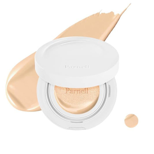 Parnell Cicamanu Serum Cushion - Moisturizing Foundation for Soothing, Coverage, Glass Skin and Lightweight for Sensitive and Dry Skin Pearl Skin (0.52 Fl Oz) (19N)-BrightBean Baby