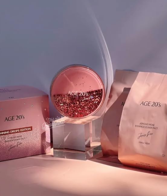AGE 20's Shining Drop Edition Jericho Rose Essence Pink Pact Pink Latte No.21 Makeup Foundation 1 Refil-BrightBean Baby