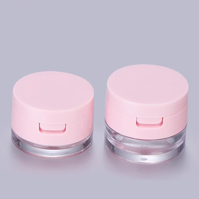minkissy 2 Sets Powder Box Mini Containers Loose Cosmetic Cases for Traveling Foundation Makeup Powder Women Cosmetic Supply Powder Case Bulk Makeup Pink Flash Body Powder 3g Abs-BrightBean Baby