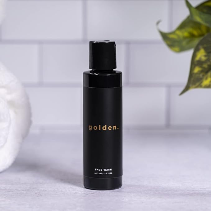 Golden Grooming Co. Men Face Wash with Aloe Vera & Vitamin E - Facial Cleanser for Men - Organic & Nature-Based - Ideal for Sensitive and Oily Skin - Rich Foaming Daily Cleanser - 4 oz.-BrightBean Baby