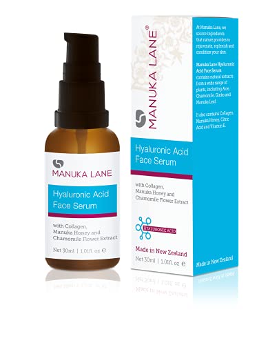 Hyaluronic Acid Serum for Face and Neck with Collagen, Manuka Honey & Chamomile Flower Extract | Plant Based Formula | Carefully formulated to keep your skin young and healthy!-BrightBean Baby