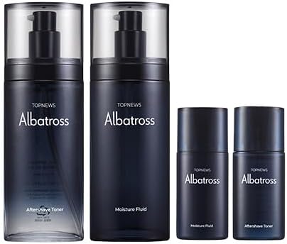 CHARMZONE Albatross Skincare for Men Aftershave Toner and Emulsion Set Father's Day Gift Set Hydrating Moisturizing Nourishing Toner+ Fluid + Travel size Total of 10.5 fl.oz-BrightBean Baby