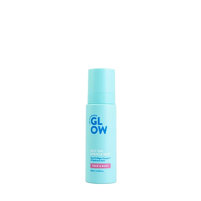 Australian Glow Miracle Mist, Self Tanner for Face & Body w/Quad-Collagen Complex & Hyaluronic Acid, 3.38 fl. oz / 100ml