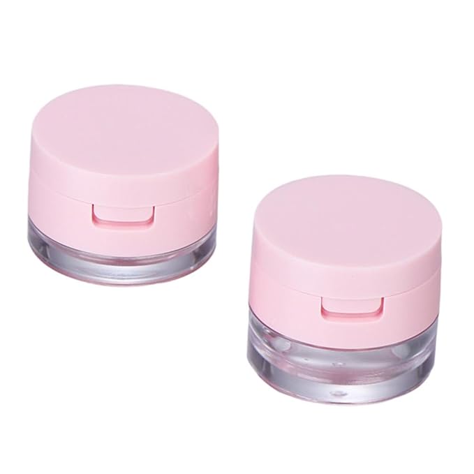 minkissy 2 Sets Powder Box Mini Containers Loose Cosmetic Cases for Traveling Foundation Makeup Powder Women Cosmetic Supply Powder Case Bulk Makeup Pink Flash Body Powder 3g Abs-BrightBean Baby