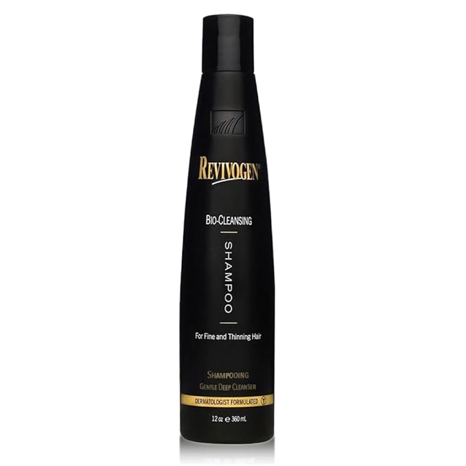 Revivogen MD Bio-Cleansing Shampoo for Thinning Hair, DHT Blocker Shampoo, Hair Loss Shampoo, Shampoo Thinning Hair, Soothes Scalp, Routine Shampoo for Women/Men Hair Loss, Hair Shampoo, 12oz-BrightBean Baby