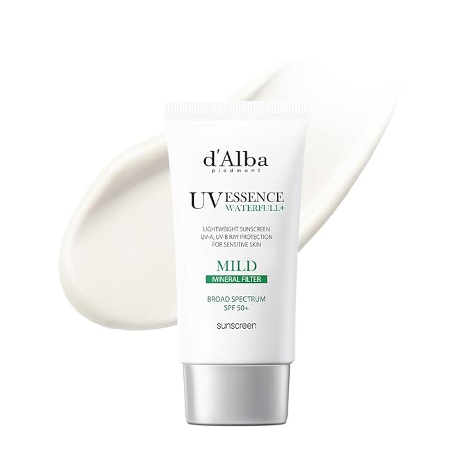 d'alba Piedmont Italian White Truffle Waterfull Mild Sunscreen, Vegan, Mineral Sunscreen, BROAD SPECTRUM SPF 50+ Non-Nano Suitable for Sensitive Skin, Korean Skin Care (1.69 fl. oz)-BrightBean Baby