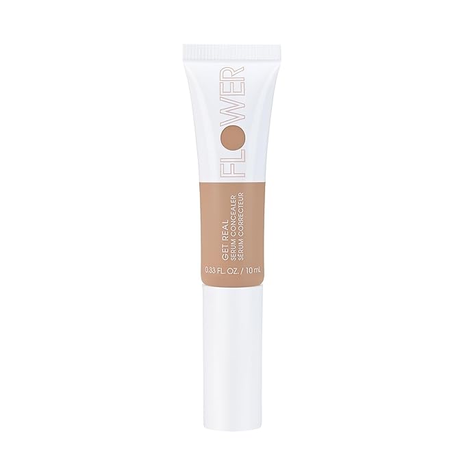 FLOWER BEAUTY By Drew Barrymore Get Real Serum Concealer - Brightens Skin + Blurs Blemishes - Hydrating Serum- Sand-BrightBean Baby
