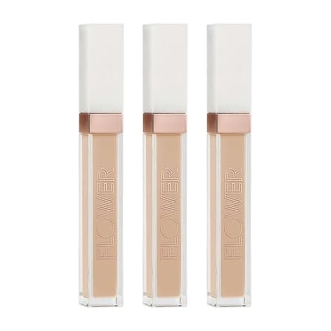 FLOWER Beauty Light Illusion Full Coverage Concealer | Hydrating, Weightless Formula Conceals, Corrects, Covers Dark Circles, Imperfections, Fine Lines and Fatigue | All-Day Wear – Sand (Pack of 3)-BrightBean Baby