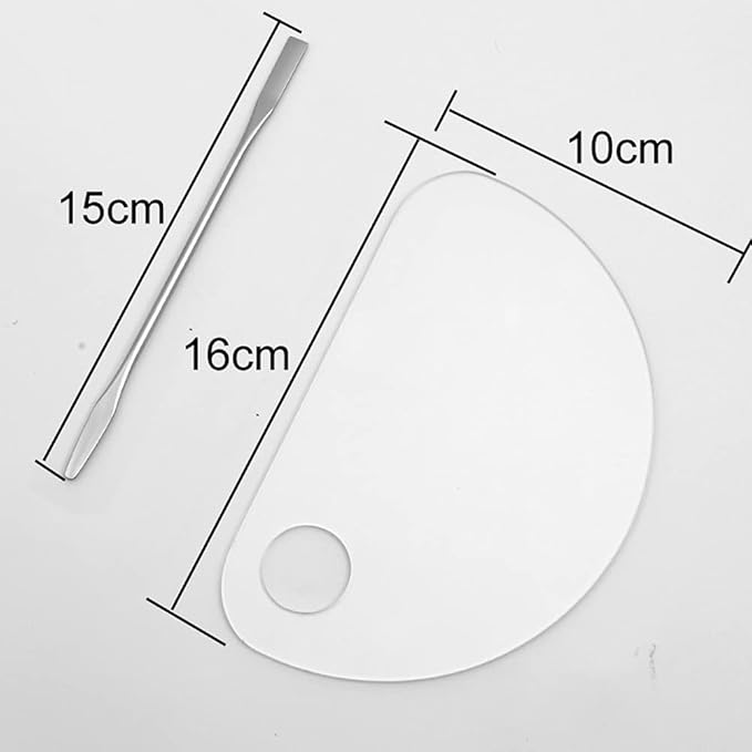 Set of 2 Semicircle Acrylic Makeup Palette and Metal Spatula Acrylic Cosmetic Palette Cosmetic Artist Palette Mixing Palette with Spatula Nail Art Eye Shadow Lipsticks Mixing Makeup Tools-BrightBean Baby
