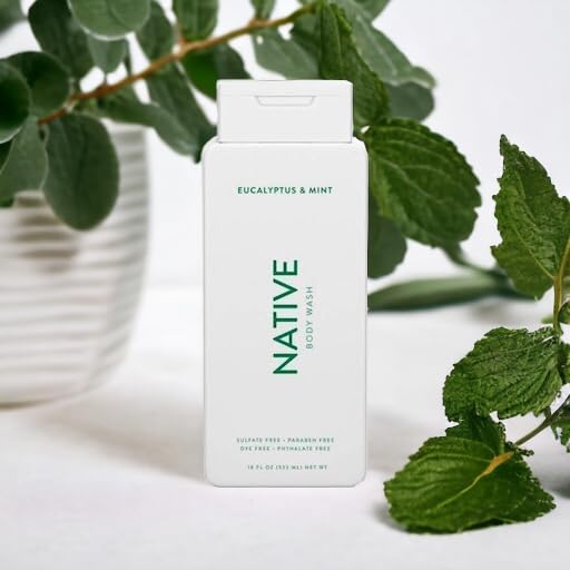 Native Body Wash Contains Naturally Derived Ingredients | For Women & Men, Sulfate, Paraben, & Dye Free Leaving Skin Soft and Hydrated | Eucalyptus & Mint 18 oz - 2 Pk-BrightBean Baby