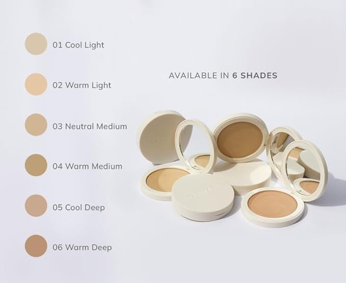 FARMASI Makeup BB All in One Powder, Lightweight, Long-Lasting Medium-Full Coverage with Flawless Finishing, will Look More Natural and Smooth Than Ever, 0.5 oz, Cool Light-BrightBean Baby