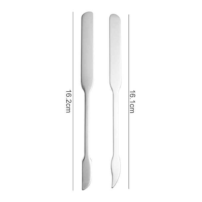 3pcs Cosmetic Mixing Makeup Spatula Nail Art Palette,Spoon Stainless Steel Spatula Face Brush Stirring Embossing Stick Makeup Brushes Cosmetic Tools Nail Polish Mix Stick-BrightBean Baby