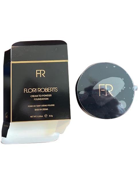 Cream To Powder Foundation by Flori Roberts, Full Coverage for Women of Color or Deeper Skin Tones, Long Lasting Makeup, Matte Finish, Covers Uneven Complexion and Hides Imperfections, 0.30 oz-BrightBean Baby