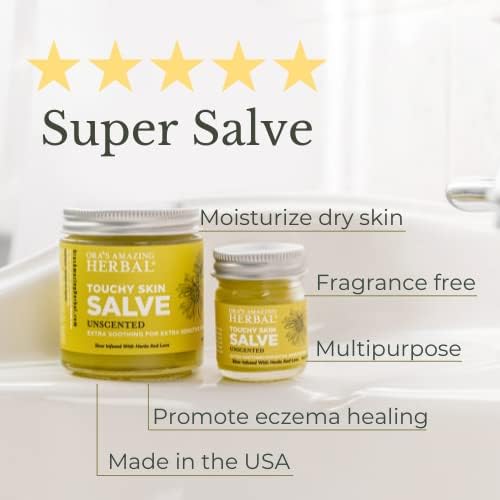 Ora's Amazing Herbal, Eczema Treatment, Touchy Skin Salve, Ultra Healing Body Butter, Organic Calendula for Skin, Herbal Salves, Unscented Skin Care-BrightBean Baby