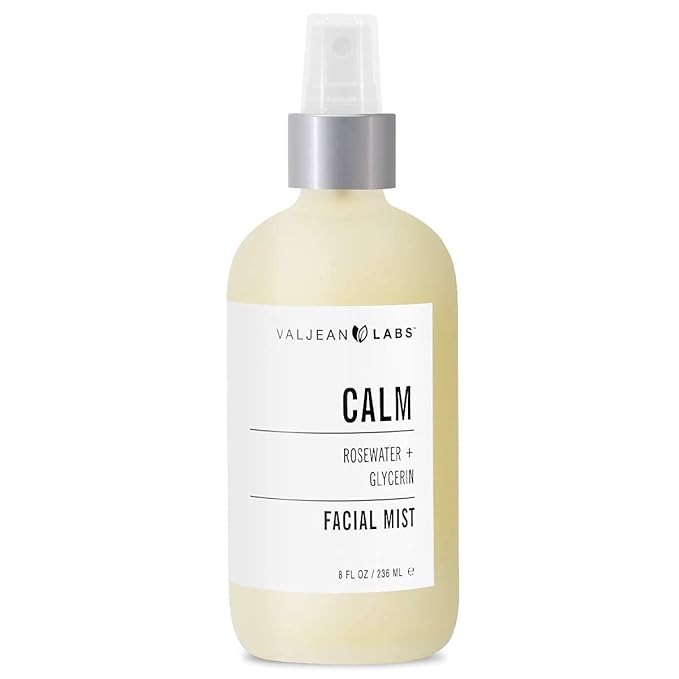 VALJEAN LABS Face Mist - Calm | Rosewater + Glycerine | Calms, Moisturizes, Soothes | Helps to Even Complexion | Paraben Free, Cruelty Free, Made in USA (8 oz)-BrightBean Baby
