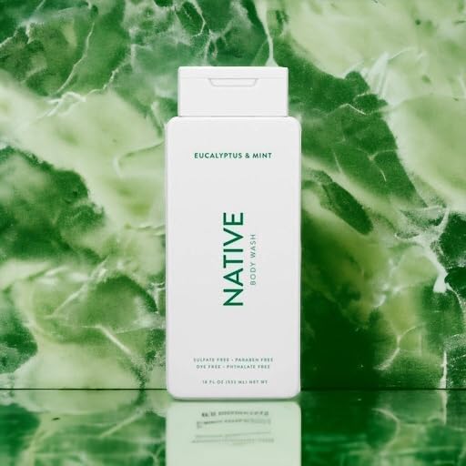 Native Body Wash Contains Naturally Derived Ingredients | For Women & Men, Sulfate, Paraben, & Dye Free Leaving Skin Soft and Hydrated | Eucalyptus & Mint 18 oz - 2 Pk-BrightBean Baby
