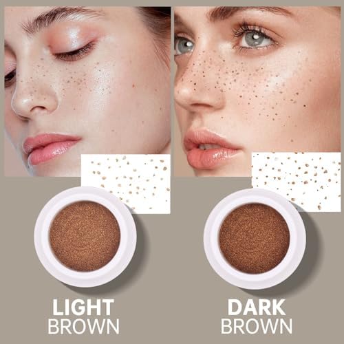 Freckle Stamp Natural Like Freckle Pen Makeup Fake Freckles Cushion Waterproof Long Lasting Quick Dry, Get Sun-kissed Stars Makeup in One Press, Dark Brown, 15 g-BrightBean Baby