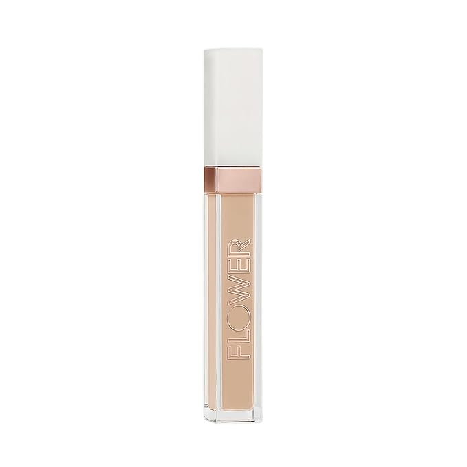 FLOWER BEAUTY By Drew Barrymore Light Illusion Full Coverage Concealer - Diffuse Dark Under Eye Circles + Blurs Blemishes - Weightless Formula + Crease Proof Makeup (Vanilla)-BrightBean Baby