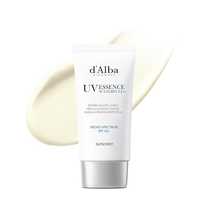 d'alba Piedmont Italian White Truffle Waterfull Essence Sunscreen, Vegan Skincare, Lightweight Sunscreen with BROAD SPECTRUM SPF 50+, Glowy, Safe for all Skin Types, Korean Skin Care (1.69 fl. oz)-BrightBean Baby