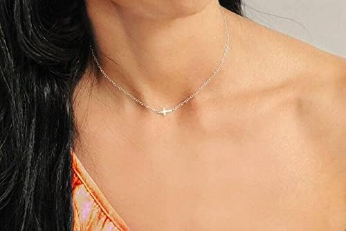 Dainty Cross Pendant Necklace Choker Necklace Chain Christian Necklaces Jewelry for Women and Girls-BrightBean Baby