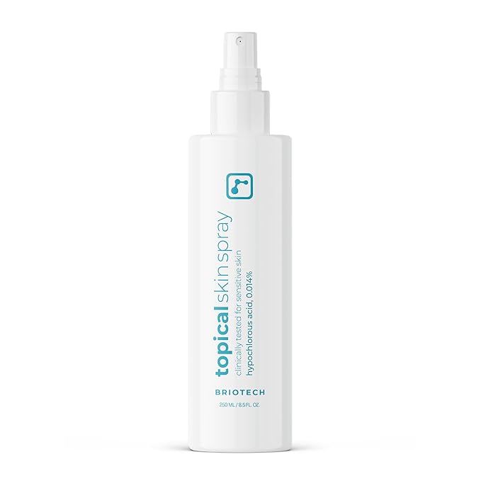 BRIOTECH Topical Skin Spray, Hypochlorous Acid Spray for Sensitive Skin, HOCl Facial Mist, Full Body Support Against Irritation, Calm Redness, Soothe Foot & Scalp, 8 oz (1 Pack)-BrightBean Baby