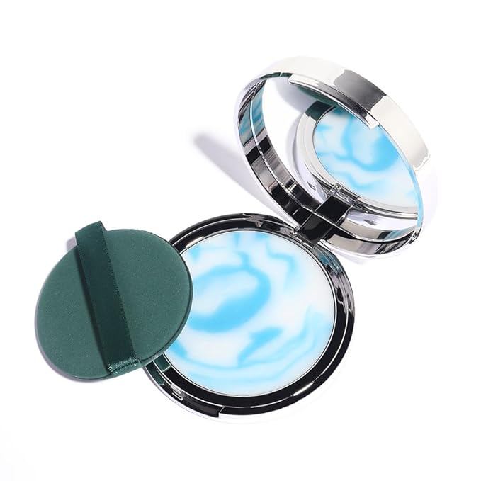 Oil-Controlled Matte Finish Powder: Silky, Skin-Adhering, Natural, Long-lasting, and Dimensional Pressed Powder Compact with Mini Powder Puff for Long-Lasting Makeup-BrightBean Baby