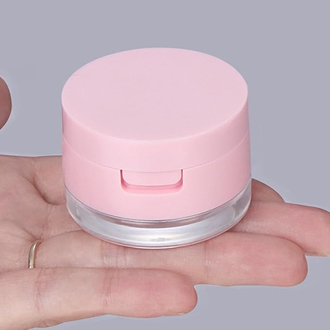 minkissy 2 Sets Powder Box Mini Containers Loose Cosmetic Cases for Traveling Foundation Makeup Powder Women Cosmetic Supply Powder Case Bulk Makeup Pink Flash Body Powder 3g Abs-BrightBean Baby