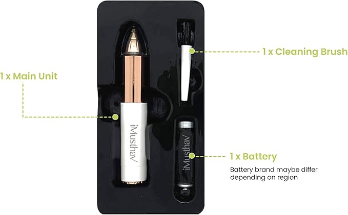 Portable Flawless Eyebrow Hair Remover for Women – Painless, Fast & Precise Flawless Electric Razor & Epilator for Eyebrow, Nose, Ear Hair Removal – 18K Gold-Plated, 360° LED Light-BrightBean Baby