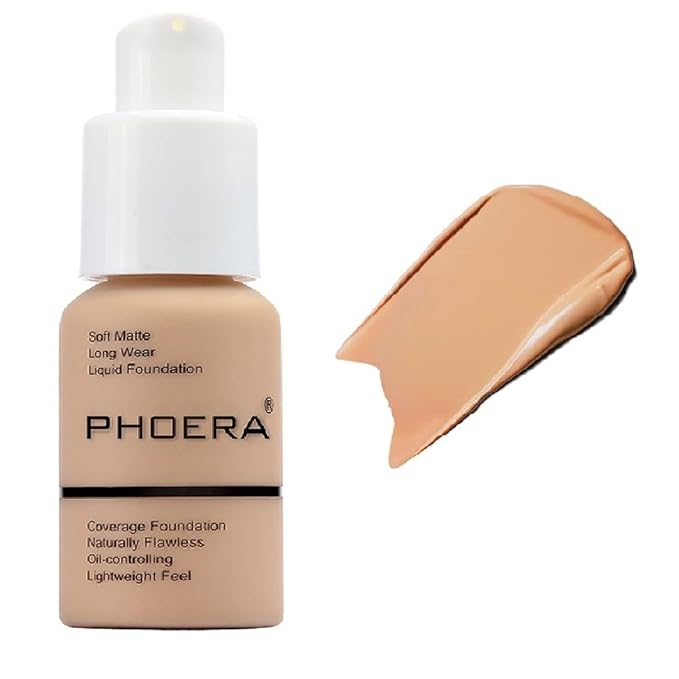 BestLand PHOERA Foundation Full Coverage Liquid Foundation Cream - Long-lasting Lightweight Concealer - Oil-Free Formula - Natural Shade - Suitable for All Skin Types (Buff Beige #104)-BrightBean Baby
