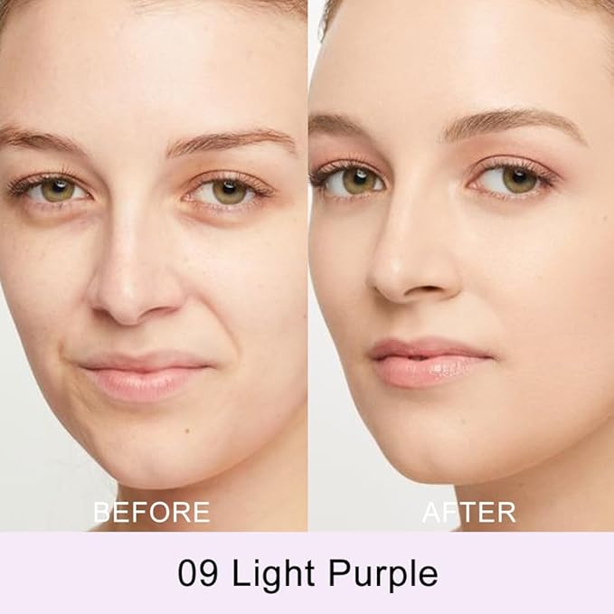 Kaely Color Correcting Concealer,Cream Pot Concealer Full Coverage,under Eye Concealer Palette for Conceals Dark Circles,Waterproof Foundation Face Makeup,09 Light Purple-BrightBean Baby