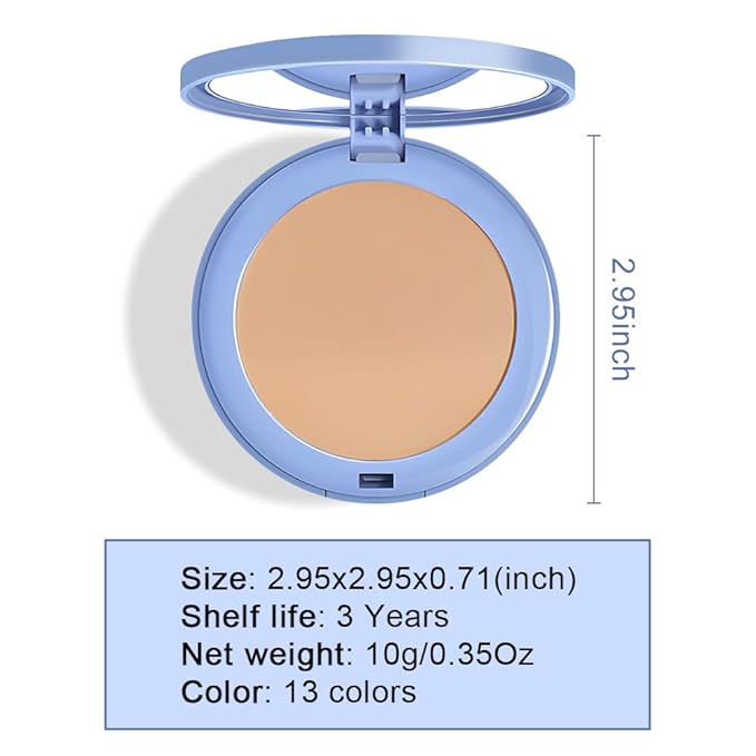 evpct Kaely Oil Control Pressed Face Powder, Get Smooth Flawless Fine Lines and Lightweight Finishing Foundation, Control Shine Long Lasting Waterproof Face Setting Powder Cosmetic, 11 Radiant Honey-BrightBean Baby