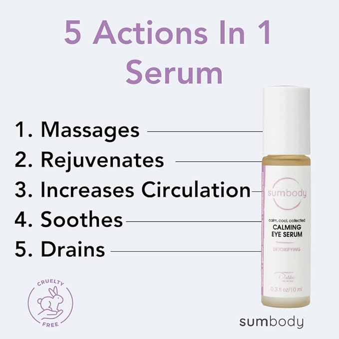 Natural Peptide Energizing + Eye Serum Reduces Puffiness, Fine Lines & Under Eye Bags Hydrating fragrance free Under Eye Treatment Roller ball massage, age-defying eye cream-BrightBean Baby