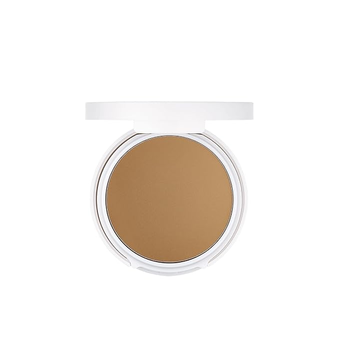 FLOWER Beauty By Drew Barrymore Light Illusion Perfecting Powder - Powder Foundation + Setting Powder for Makeup - Medium Buildable Coverage - Natural Glow + Flawless Finish - Mirror + Sponge Include d (Mocha)-BrightBean Baby