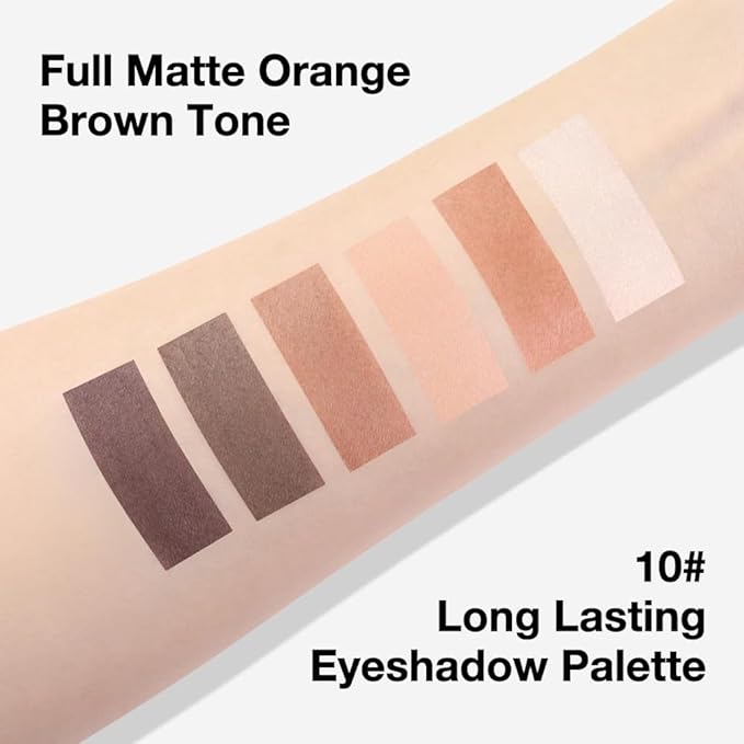 6 Colors Mini Nude Brown Neutral Eye Shadow Palette Makeup for Older Women, Matte Shimmer Eyeshadow Palette Highly Pigmented Waterproof, paleta de sombras de ojos, Vegan & Cruelty-free, 10-BrightBean Baby