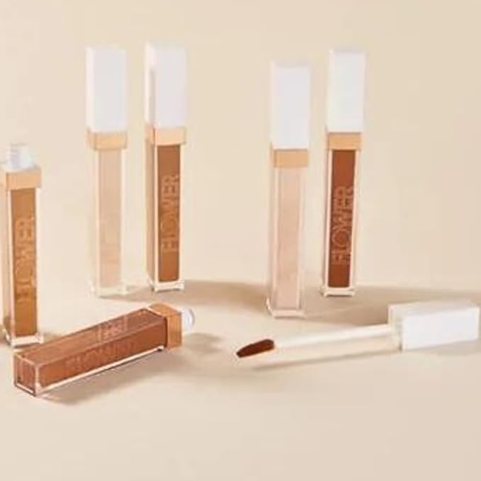 FLOWER BEAUTY By Drew Barrymore Light Illusion Full Coverage Concealer - Diffuse Dark Under Eye Circles + Blurs Blemishes - Weightless Formula + Crease Proof Makeup (Porcelain)-BrightBean Baby