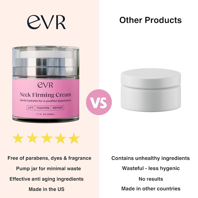Anti-aging Neck Firming Cream with Collagen & Hyaluronic Acid - Made in USA with Natural & Organic Ingredients Face Neck and Chest Tightening Moisturizer (Classic)-BrightBean Baby