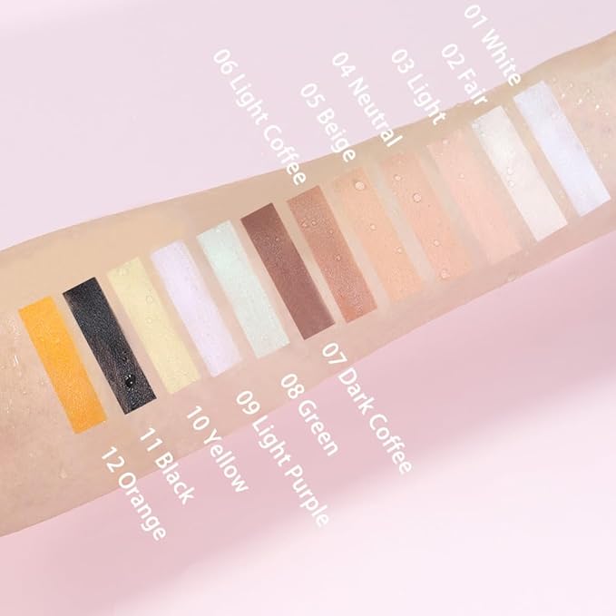 Kaely Color Correcting Concealer,Cream Pot Concealer Full Coverage,under Eye Concealer Palette for Conceals Dark Circles,Waterproof Foundation Face Makeup,06 Light Coffee-BrightBean Baby
