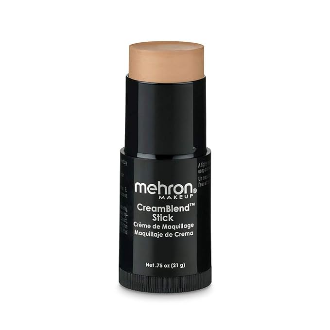 Mehron Makeup CreamBlend Stick | Face Paint, Body Paint, & Foundation Cream Makeup | Perfect for Halloween .75 oz (21 g) (Light 4)-BrightBean Baby