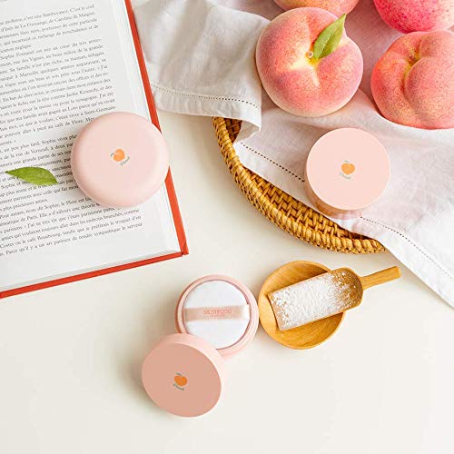 SKINFOOD Peach Cotton Multi Finish Powder 15g - Peach Extract & Calamin Powder Contained Sebum Control Silky Powder for Oily Skin, Sweet Peach Scent with Baby Skin-BrightBean Baby