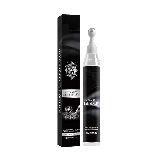 Eye Cream for Puffiness and Bags Under Eyes, Under Eye Cream for Dark Circles, Eye Roller for Puffy Eyes, Caffeine Eye Serum with 360°Massage Ball Reduce Wrinkles and Fine Lines-BrightBean Baby
