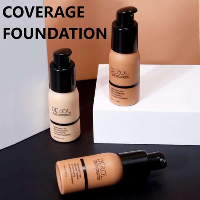 Foundation Full Coverage Liquid Foundation Cream - Lightweight Concealer - Suitable for All Skin Types (cappuccino 05)-BrightBean Baby