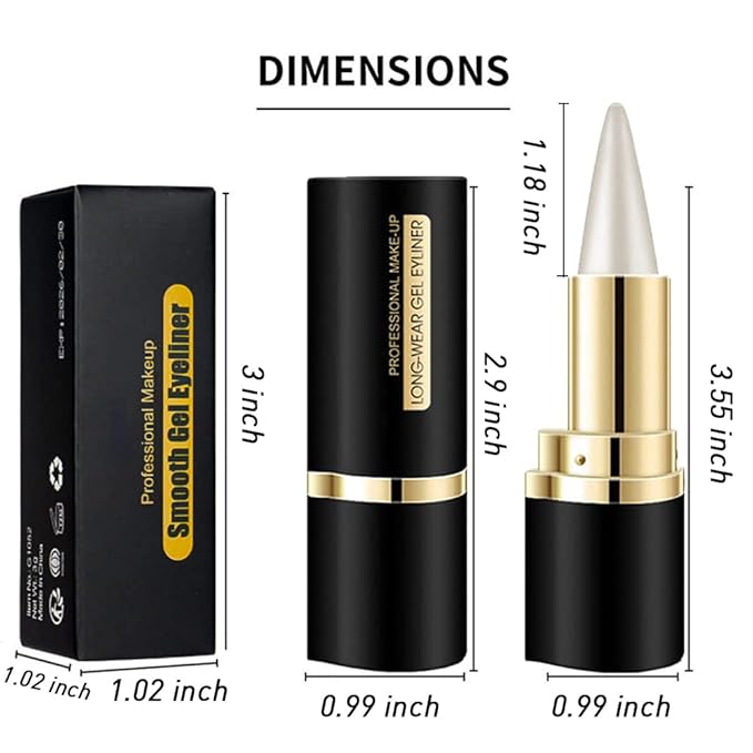 Kaely 4Pcs Black Brown Silver Gray Gel Eyeliner Pencil, Waterline Eyeliner for Older Women 60 Plus, Crayon Eye Liner Waterproof Smudge Proof, Smoky Eyeshadow Palette Halloween Makeup, lapiz de ojos