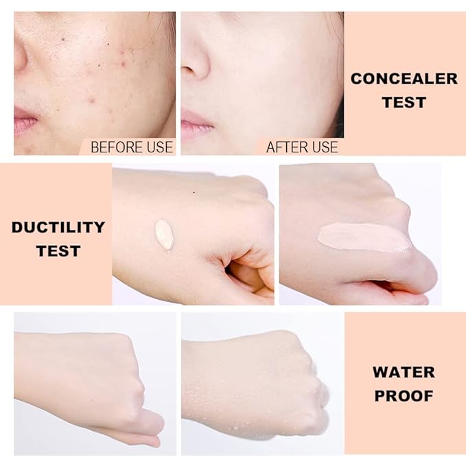 2 Pack Liquid Foundation Cream for Face Makeup,Durable Full Coverage Matte Concealer Make Up,Oil Control & Waterproof Base Primer -1+1 Fl.Oz-BEIGE 6#-BrightBean Baby